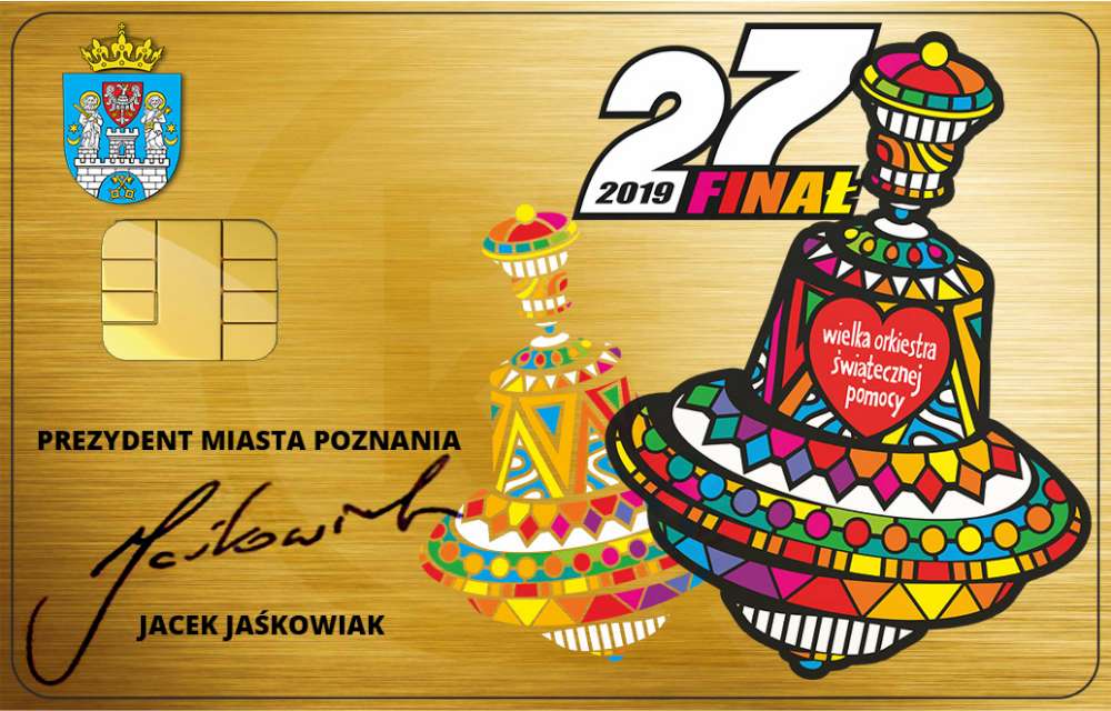 „Złote” karty PEKA z autografem Prezydenta Jacka Jaśkowiaka będą licytowane podczas 27. Finału WOŚP w Poznaniu