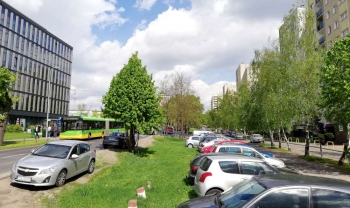 Zdjęcie z trasy, która przebiegac będzie trasa tramwajowa na Klin Dębiecki