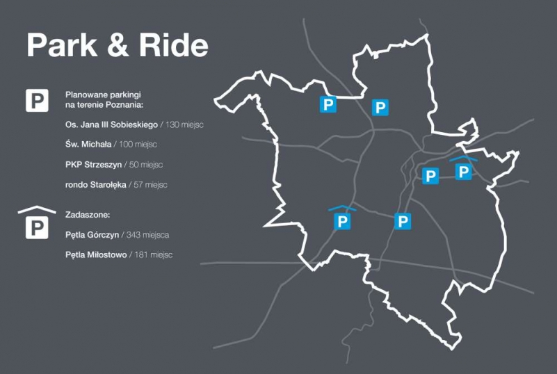 Planowane parkingi P&R na terenie Poznania