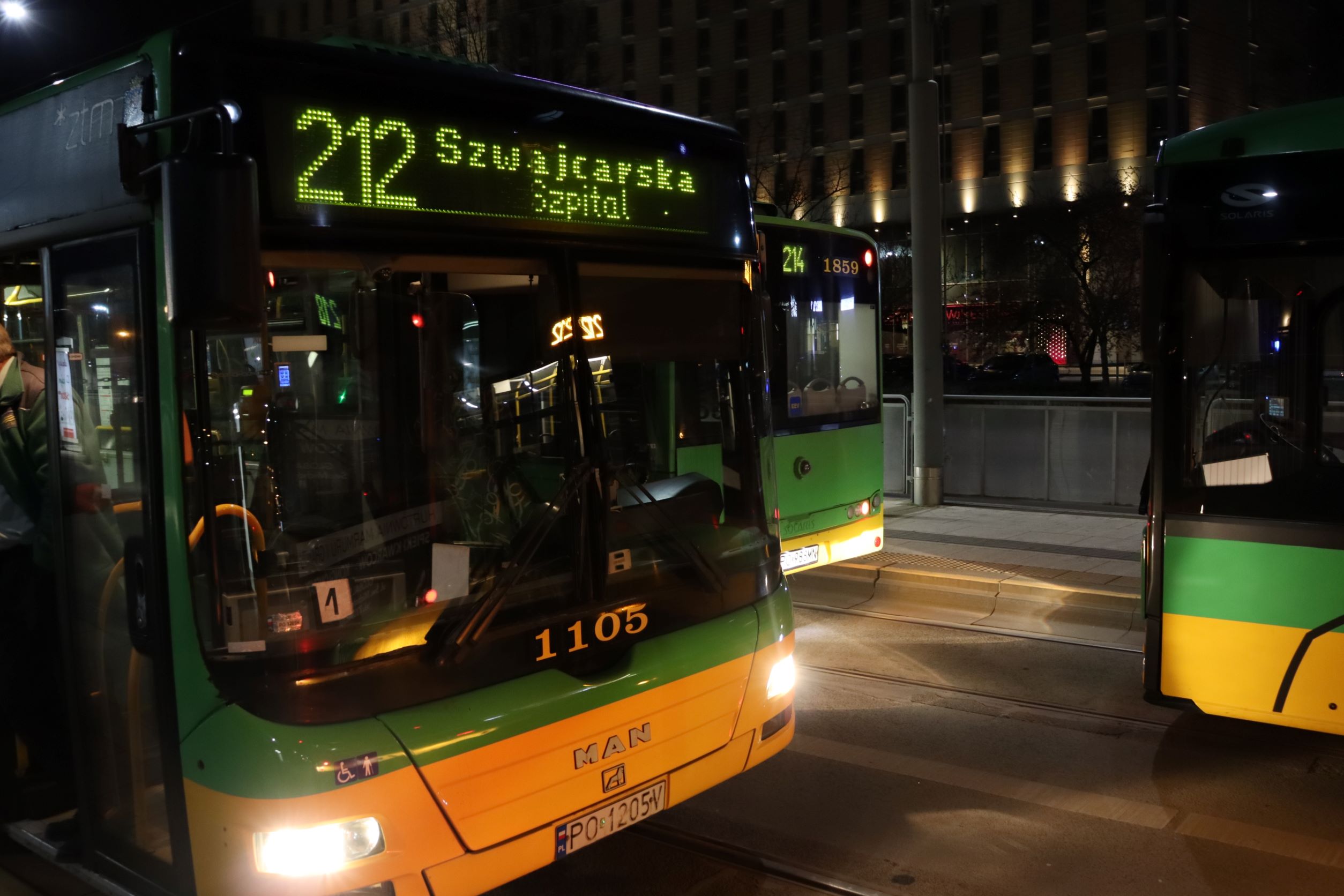 Linie 212, 222 oraz 159 – zmiana lokalizacji przestanków Bałtyk (przy ul. Roosevelta) w nocy z 10 na 11 marca (czwartek-piątek)
