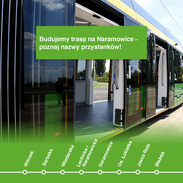 Trasa tramwajowa na Naramowice – ustalono nazwy nowych przystanków 