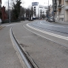 trasa tramwajowa na ulicy Dowbora-Muśnickiego w lutym 2020 przed rozpoczęciem prac