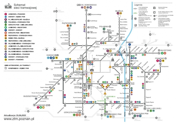 Mapa linie tramwajowe