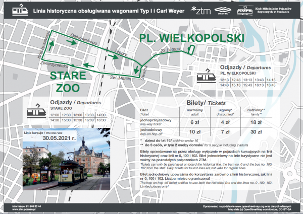 LInia historyczna obslugiwana tramwajami Typ I i Carl Weyer