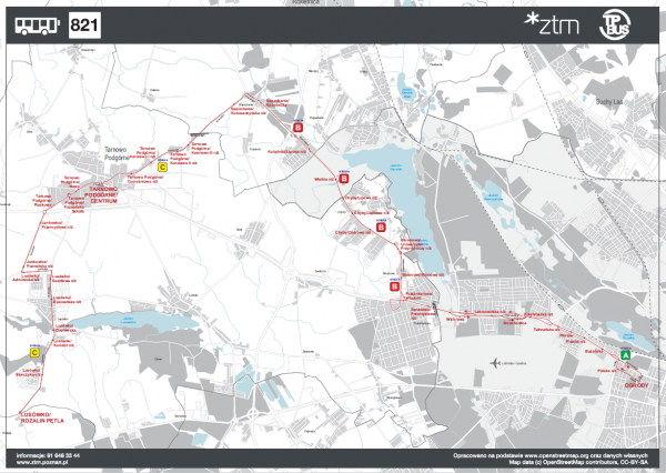 Linia nr 821 trasa przejazdu2