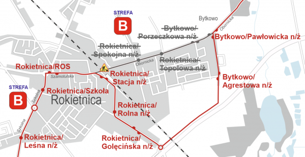 Rokietnica 832 trasa