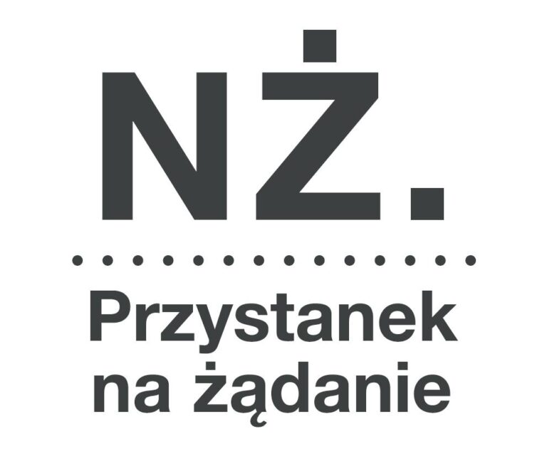 umieszczana na przystankach komunikacji miejskiej tabliczka ze skrótem NŻ. oznaczającym przystanek na żądanie