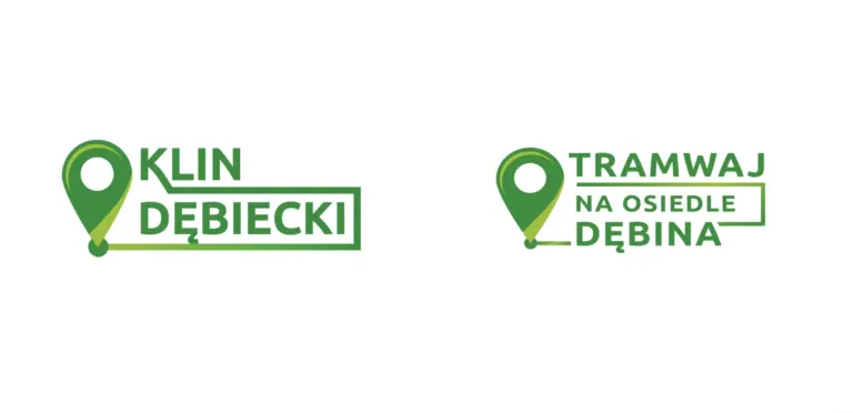 Logotypy projektu Tramwaj na osiedle Dębina - Klin Dębiecki