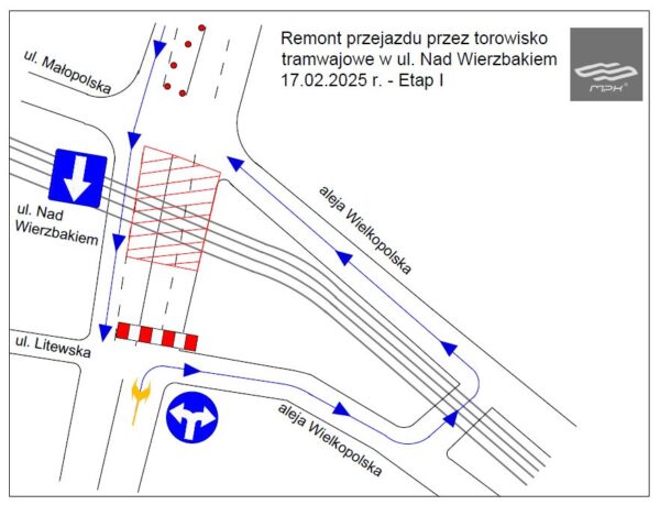 Organizacja ruchu w rejonie prac Nad Wierzbakiem